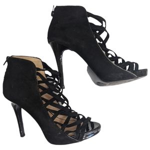 Nine West Criss Cross Strappy Heels Size 6 🖤 Chic & Comfy!